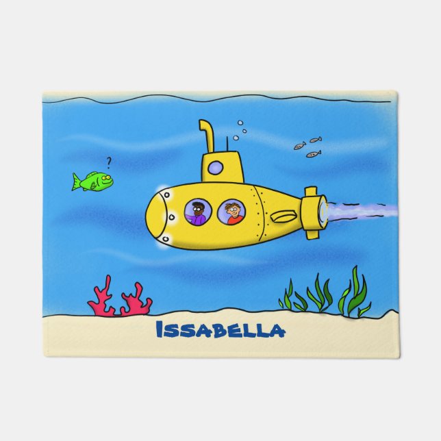 Felpudo Personalizado submarino feliz (Anverso)