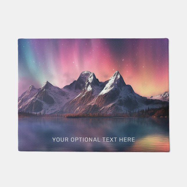 Felpudo Personalizado Texto Aurora Borealis (Anverso)