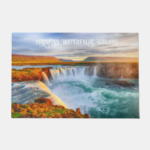 Felpudo Personalizado Texto Diosa Cascadas, Islandia