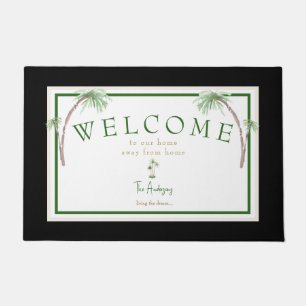 Felpudo Personalizado Tropical Beach House Palm Tree Door