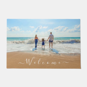 Felpudo Personalizado tu foto con bienvenida de texto