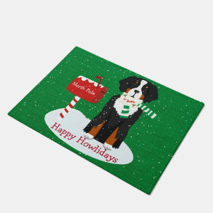 Felpudo Personalizado Xmas Letra Bernese Mt Dog A Santa Bu