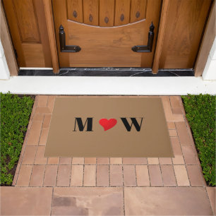 Felpudo Personalizar Par iniciales A Amas B Puerta de cora