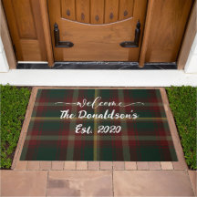 Personalizar Tartán Verde Hoja de Arce Bienvenida 
