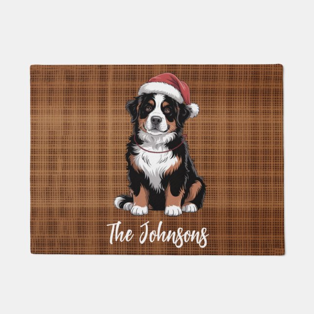 Felpudo Personalized Bernese Mountain Dog Christmas        (Anverso)