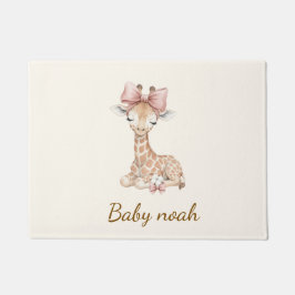 Felpudo Personalized Cute Giraffe Small Area Rug - Custom 