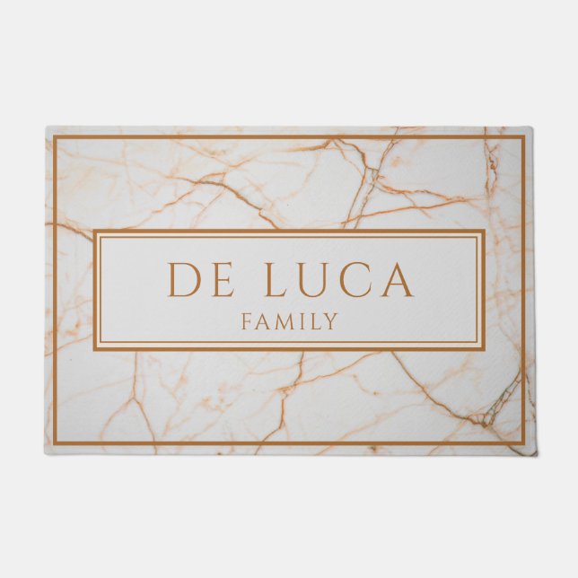 Felpudo Personalized Faux White Marble (Anverso)