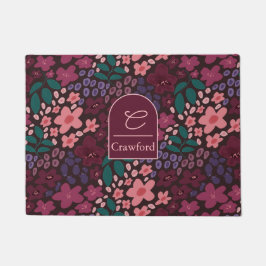Felpudo Personalized Monogram Moody Floral