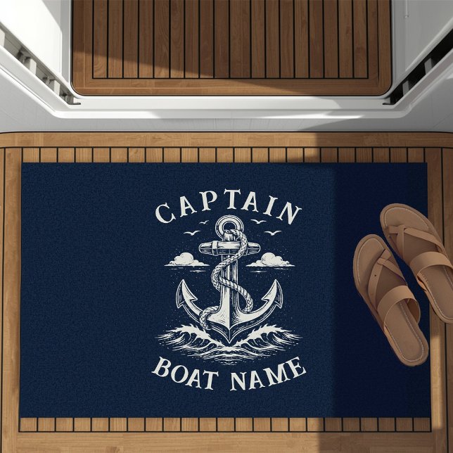 Felpudo Personalized Nautical Captain Boat Name Anchor (Subido por el creador)