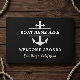Felpudo Personalized Nautical Welcome Aboard Anchor