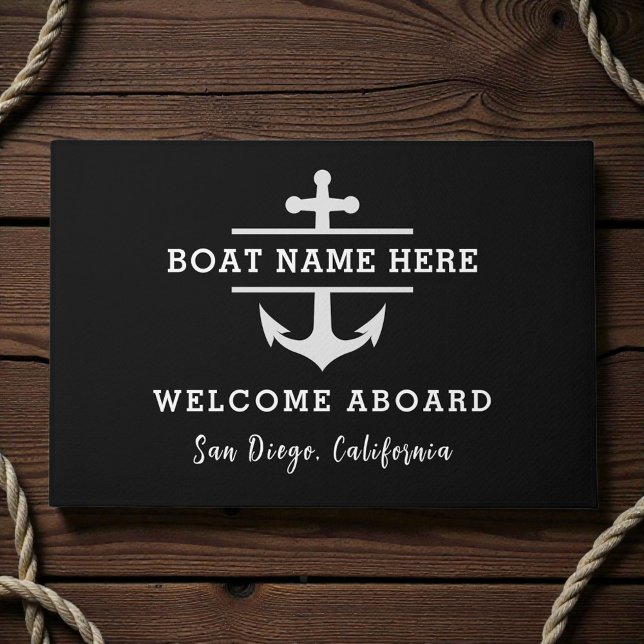Felpudo Personalized Nautical Welcome Aboard Anchor (Subido por el creador)