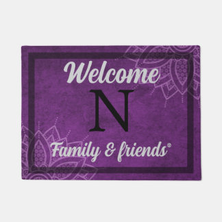 Felpudo Personalized Purple Welcome Doormat