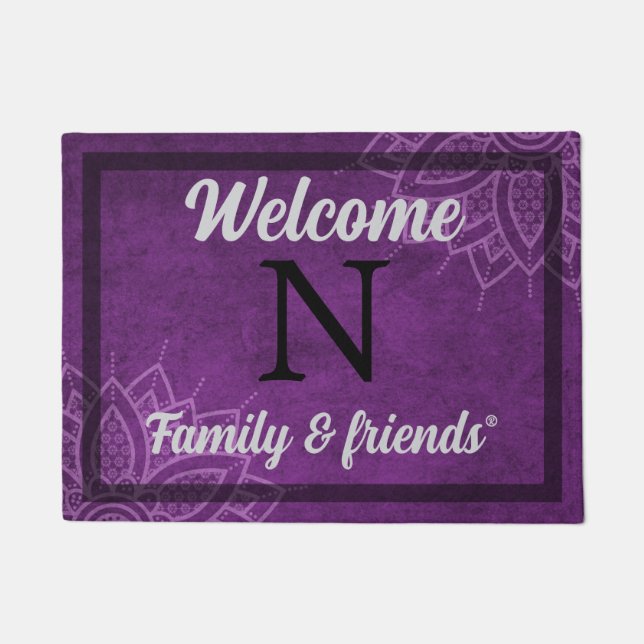 Felpudo Personalized Purple Welcome Doormat  (Anverso)