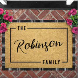 Felpudo Personalized Script Family Name Doormat Custom