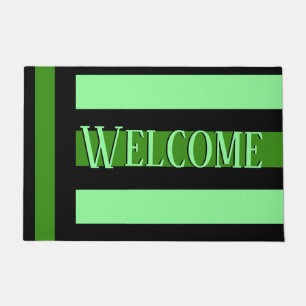 Felpudo Perspectiva Verde Negrita Línea de bienvenida