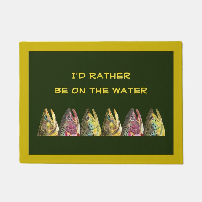 Felpudo Pesca de trucha de pescador (Anverso)