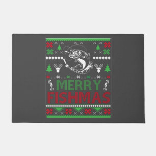 Felpudo PESCA Navidades feos vestidos de pescado negro, ce