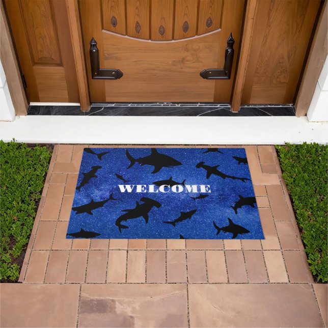 Felpudo Pescado de tiburón moderno jaws ballena bajo la ga (Exterior)