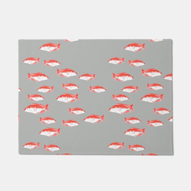 Felpudo Pescado rojo y gris (Anverso)