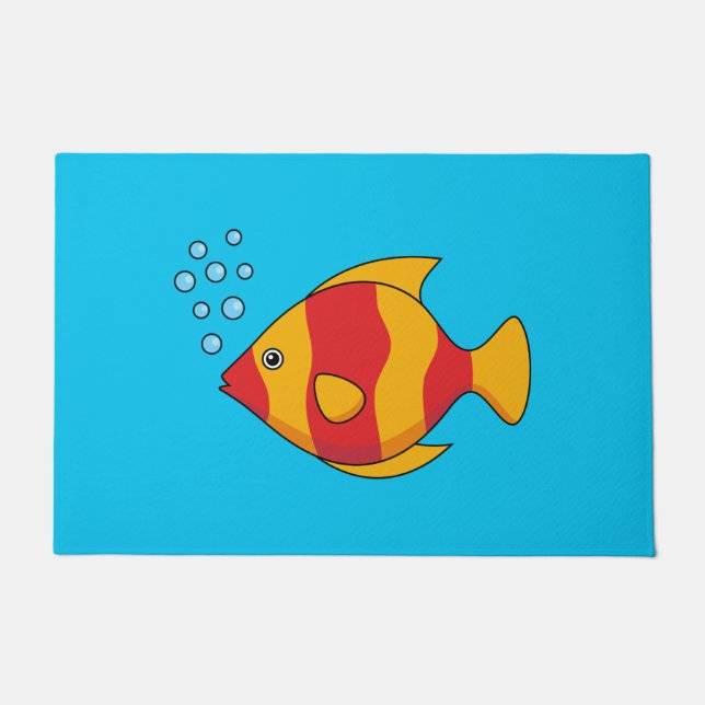 Felpudo Pescado tropical Naranja rojo (Anverso)