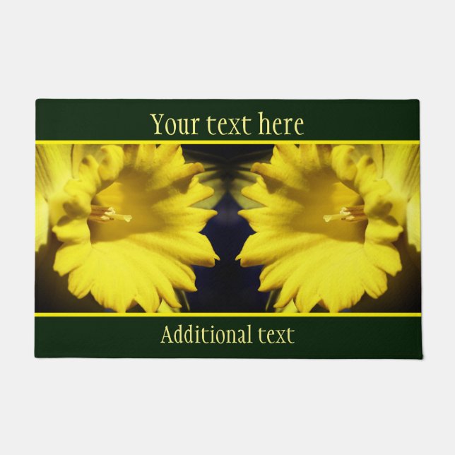 Felpudo Pétalos de flores de Daffodil amarillo personaliza (Anverso)