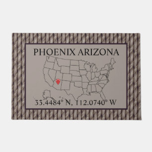Felpudo Phoenix Arizona Estás Aquí Map Faux Weave
