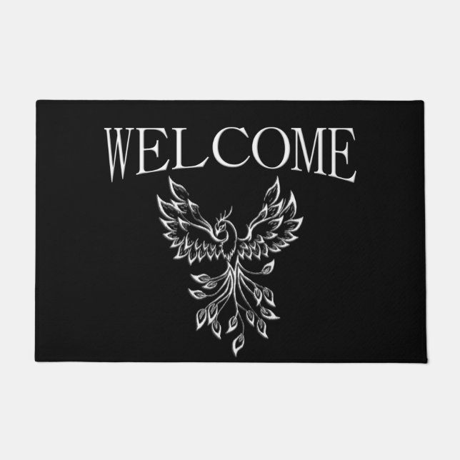 Felpudo Phoenix Rises en Negro (Anverso)