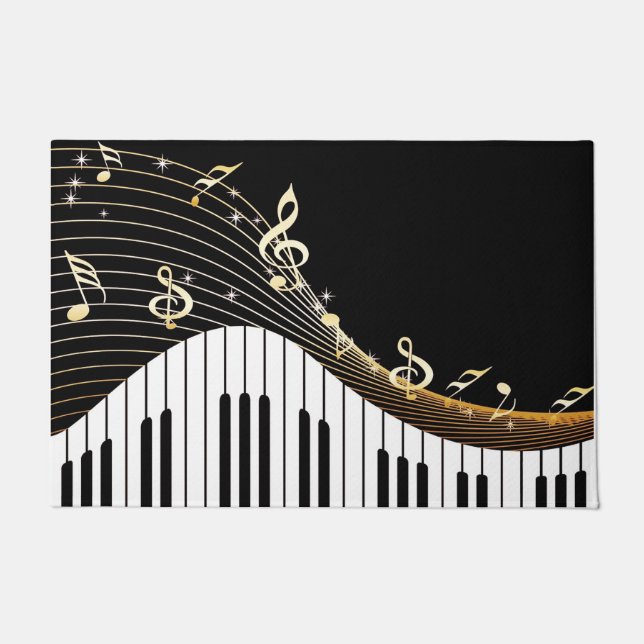 Felpudo Piano Doormat, Piano Lover Gift, Music Love Rugs (Anverso)