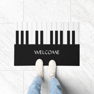 FELPUDO PIANO KEYS DISEÑO NOMBRE MÚSICA AMOR