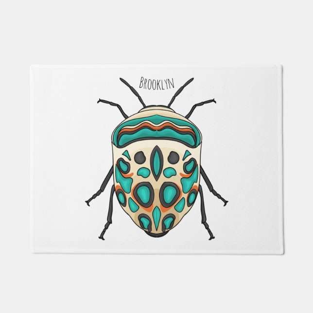 Felpudo Picasso bug cartoon illustration (Anverso)