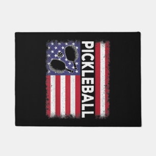 Felpudo Pickleball Bandera Americana Divertido Amante Pick