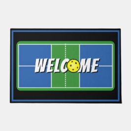 Felpudo Pickleball Court Welcome Mat - Blue and Green