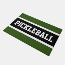 PICKLEBALL Fun Athletic Forest Green Black Stripes