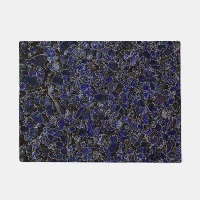 Felpudo Piedras azules de zafiro con brillo (Anverso)