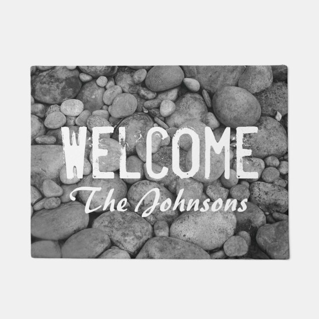 Felpudo Piedras de guijarros o tapete de la puerta de la f (Anverso)