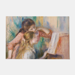 Felpudo Pierre Auguste Renoir - Jóvenes Chicas en el piano