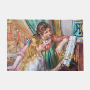 Felpudo Pierre Auguste Renoir - Jóvenes Chicas en el piano
