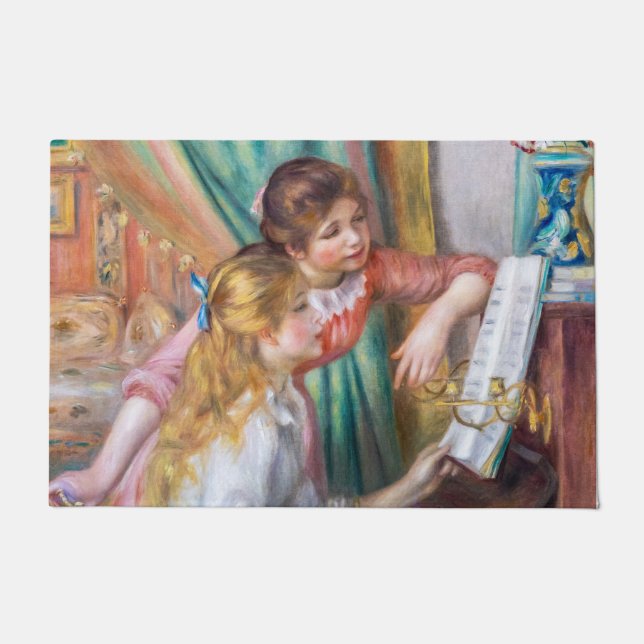 Felpudo Pierre Auguste Renoir - Jóvenes Chicas en el piano (Anverso)