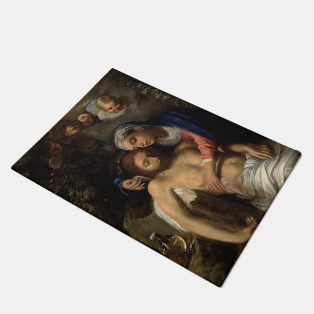 Felpudo Pietà (María y Jesús) (por Adam Elsheimer) (Angular)