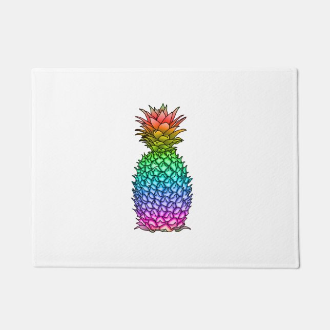 Felpudo Piña coloreada de arcoiris (Anverso)