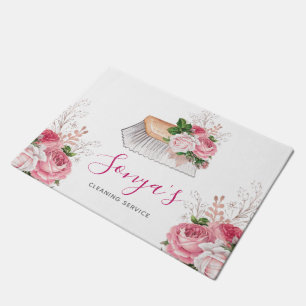 Felpudo Pincel acuarela del servicio de limpieza de negoci