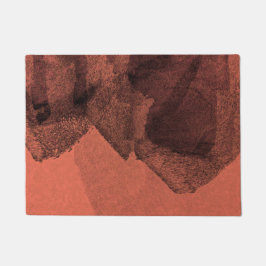 Felpudo Pincel de pintura abstracta amarillo rojo arte dig