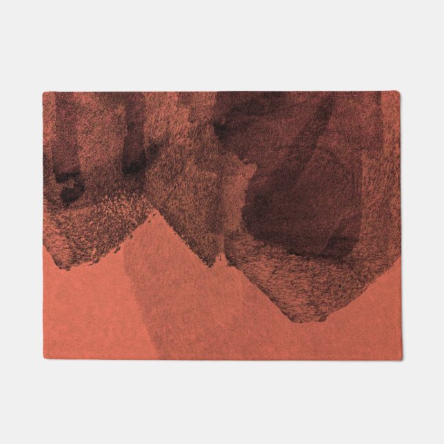 Felpudo Pincel de pintura abstracta amarillo rojo arte dig (Anverso)