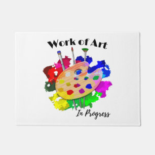 Felpudo Pinceles De Paleta Artista En Curso