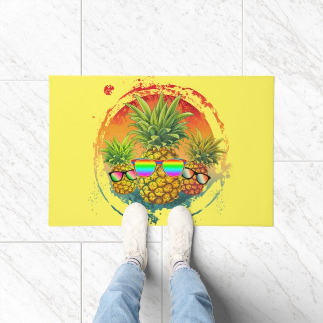 Felpudo Pineapple Divertido Vibraciones de Verano (Interior)