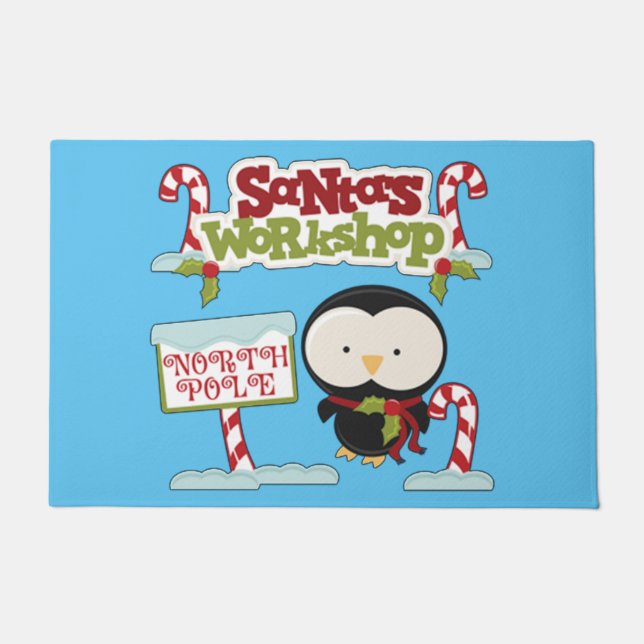 Felpudo Pingüino del taller de Santa Claus (Anverso)