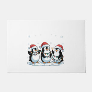 Felpudo Pingüino lindo con Santa Hat Xmas Penguin Lover