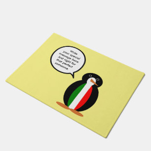 Felpudo Pingüino parlante italiano personalizado