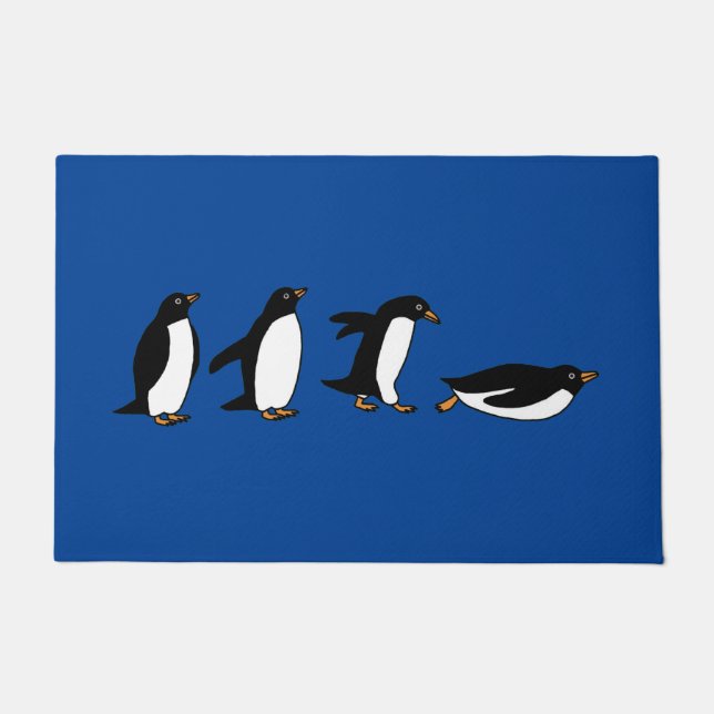 Felpudo Pingüinos deslizantes (Anverso)