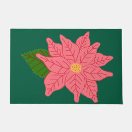 Felpudo Pink Christmas Poinsettia 